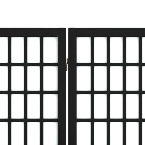  4 paneles fekete japán stílusú összecsukható paraván 160x170 cm