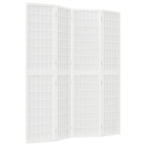  4 paneles fehér japán stílusú összecsukható paraván 160x170 cm