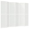  6-paneles fehér japán stílusú összecsukható paraván 240x170 cm