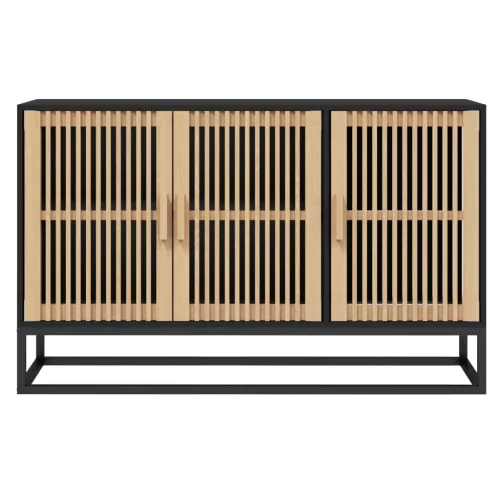  fekete szerelt fa tálalószekrény 105 x 30 x 65 cm