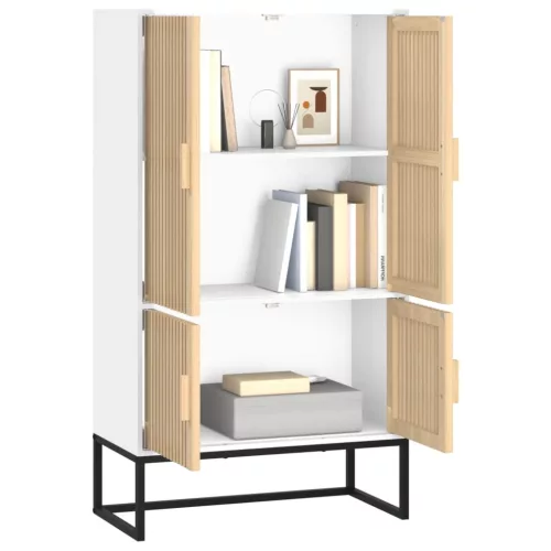  fehér szerelt fa magasszekrény 70 x 35 x 125 cm