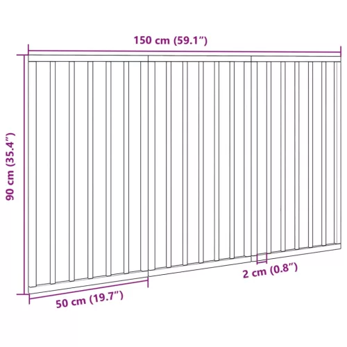  nyárfa 3 paneles összecsukható kutyakapu 150 cm