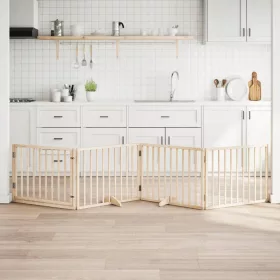  nyárfa 4 paneles összecsukható kutyakapu ajtóval 320 cm