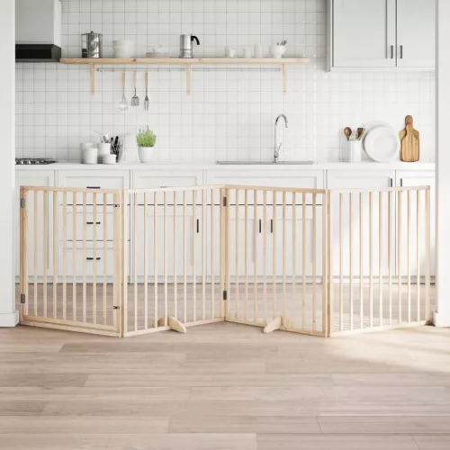  nyárfa 4 paneles összecsukható kutyakapu ajtóval 320 cm
