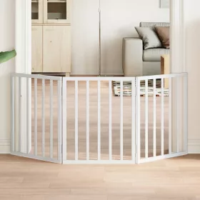  fehér nyárfa 3 paneles összecsukható kutyakapu 150 cm