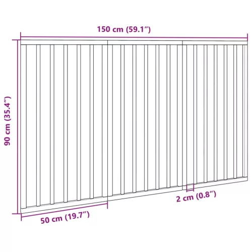  fehér nyárfa 3 paneles összecsukható kutyakapu 150 cm