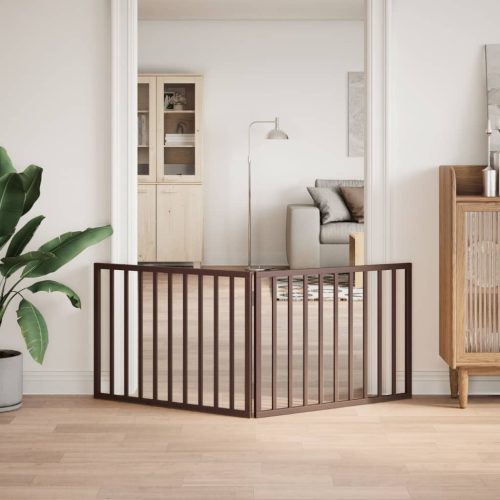  barna nyárfa 2 paneles összecsukható kutyakapu 160 cm