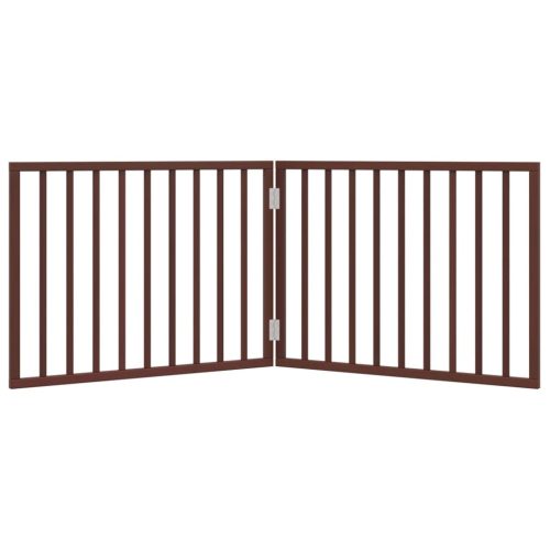  barna nyárfa 2 paneles összecsukható kutyakapu 160 cm