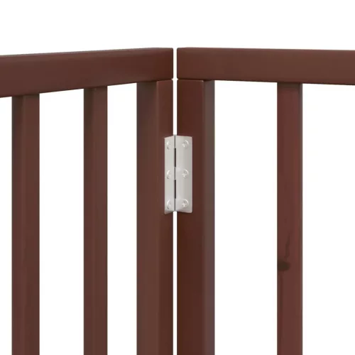  barna nyárfa 4 paneles összecsukható kutyakapu ajtóval 320 cm