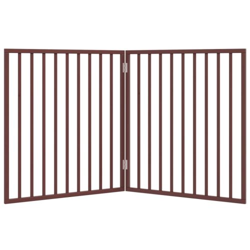  barna nyárfa 2 paneles összecsukható kutyakapu 160 cm