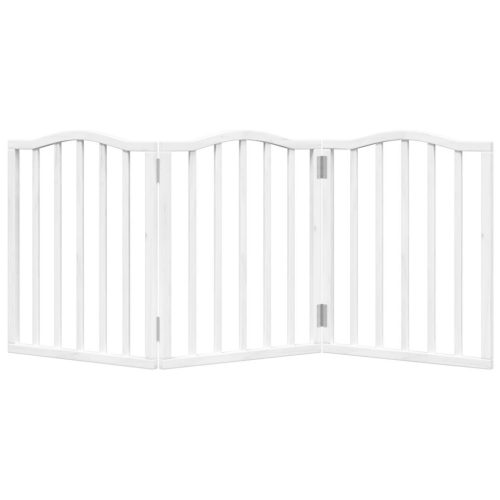  fehér nyárfa 3 paneles összecsukható kutyakapu 150 cm