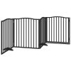  fekete nyárfa 4 paneles összecsukható kutyakapu ajtóval 320 cm