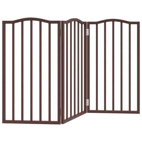  barna nyárfa 3 paneles összecsukható kutyakapu 150 cm