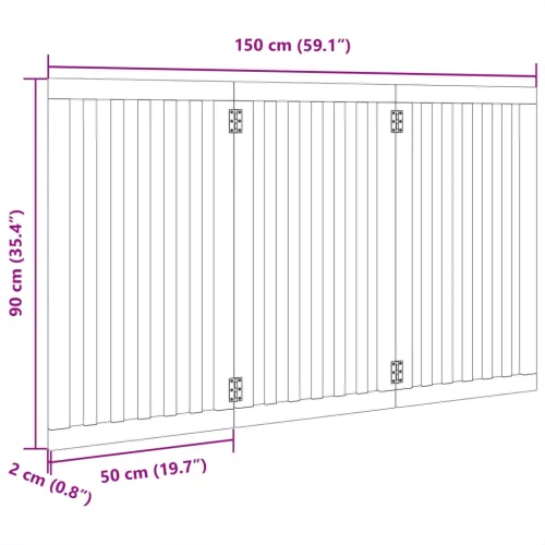  nyárfa 3 paneles összecsukható kutyakapu 150 cm