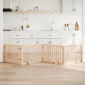  nyárfa 4 paneles összecsukható kutyakapu ajtóval 320 cm