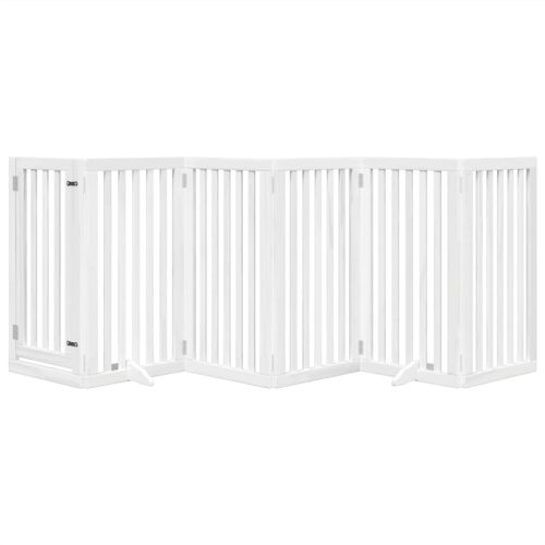  fehér nyárfa 6 paneles összecsukható kutyakapu ajtóval 300 cm