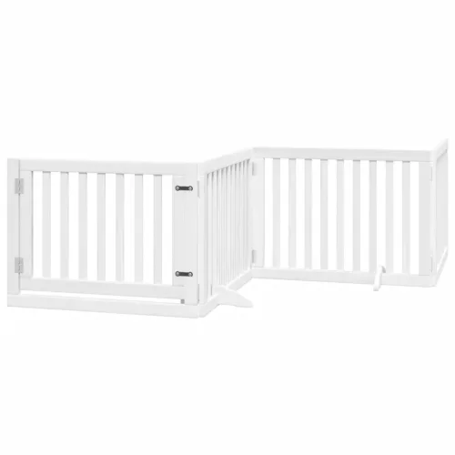  fehér nyárfa 4 paneles összecsukható kutyakapu ajtóval 320 cm