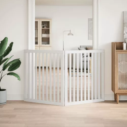  fehér nyárfa 2 paneles összecsukható kutyakapu 160 cm