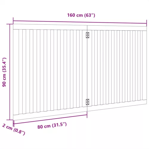  fehér nyárfa 2 paneles összecsukható kutyakapu 160 cm