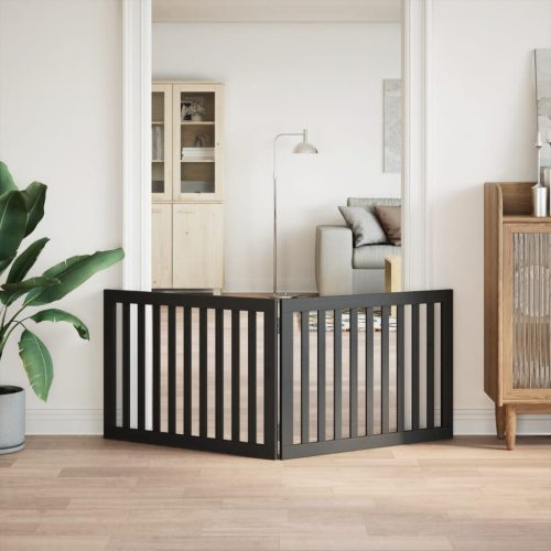  fekete nyárfa 2 paneles összecsukható kutyakapu 160 cm