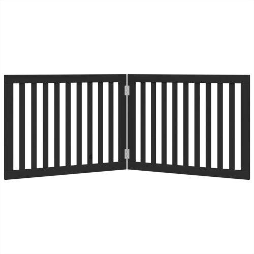  fekete nyárfa 2 paneles összecsukható kutyakapu 160 cm