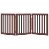  barna nyárfa 3 paneles összecsukható kutyakapu 150 cm