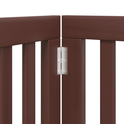  barna nyárfa 6 paneles összecsukható kutyakapu ajtóval 300 cm