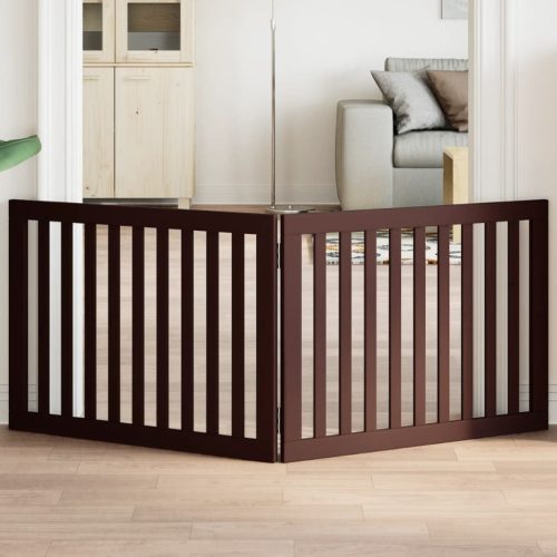  barna nyárfa 2 paneles összecsukható kutyakapu 160 cm