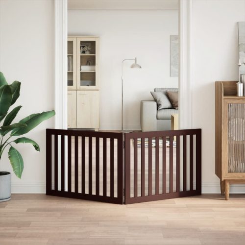  barna nyárfa 2 paneles összecsukható kutyakapu 160 cm