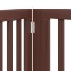  barna nyárfa 4 paneles összecsukható kutyakapu ajtóval 320 cm