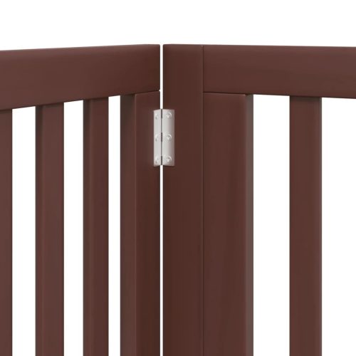  barna nyárfa 4 paneles összecsukható kutyakapu ajtóval 320 cm