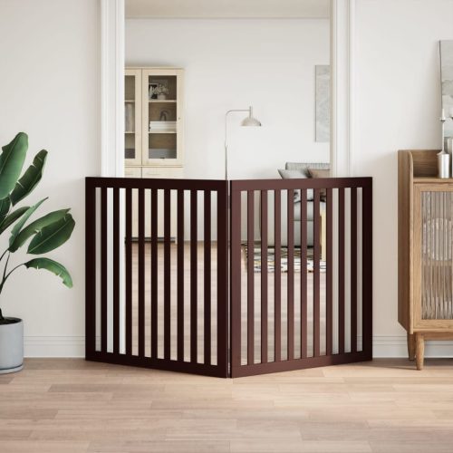  barna nyárfa 2 paneles összecsukható kutyakapu 160 cm