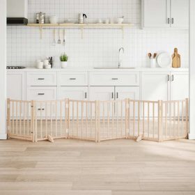    tömör fenyőfa 6 paneles összecsukható kutyakapu ajtóval 300 cm