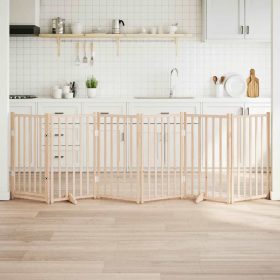    tömör fenyőfa 6 paneles összecsukható kutyakapu ajtóval 300 cm