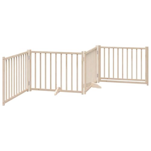  tömör fenyőfa 4 paneles összecsukható kutyakapu ajtóval 320 cm