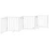  fehér tömör fa 6 paneles összecsukható kutyakapu ajtóval 300 cm