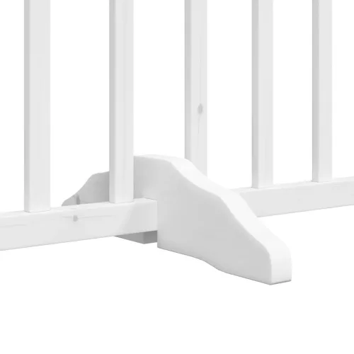  fehér tömör fa 4 paneles összecsukható kutyakapu ajtóval 320 cm