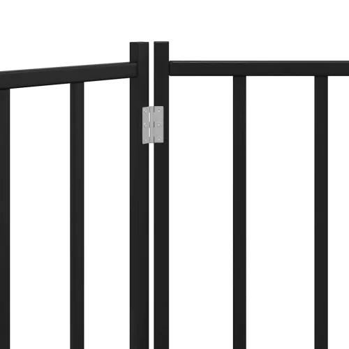  fekete tömör fenyőfa 2 paneles összecsukható kutyakapu 160 cm