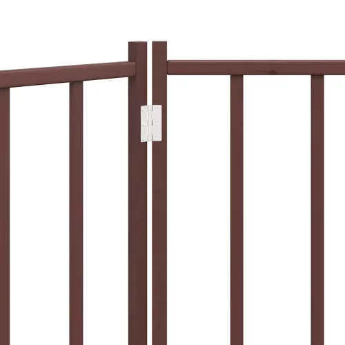  barna tömör fenyőfa 2 paneles összecsukható kutyakapu 160 cm