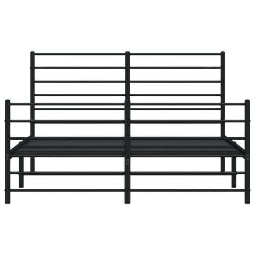  fekete fém ágykeret fej- és lábtámlával 120 x 200 cm