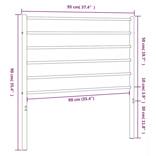  fekete fém csere fejtámla 90 cm