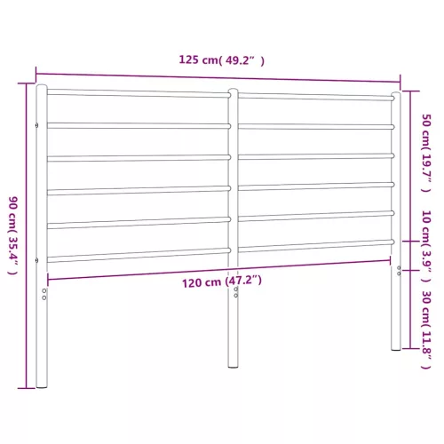  fekete fém csere fejtámla 120 cm