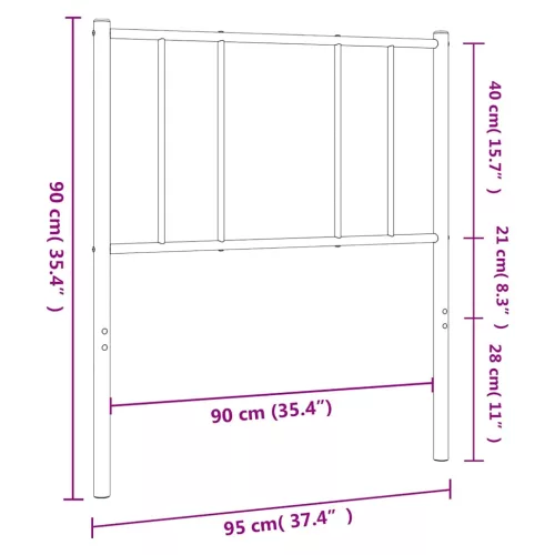  fekete fém csere fejtámla 90 cm