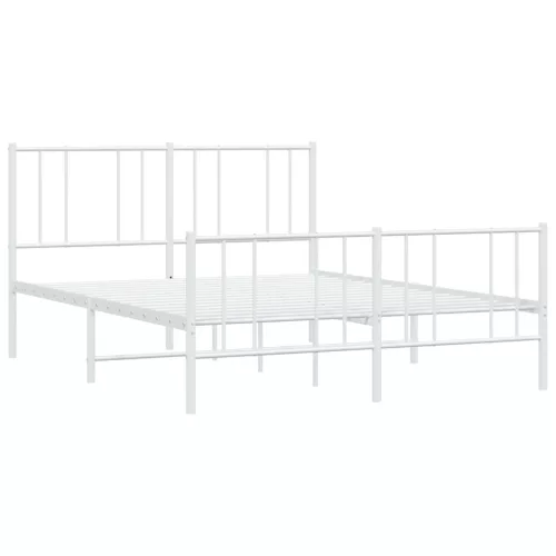  fehér fém ágykeret fej- és lábtámlával 120x200 cm