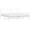  fehér fém ágykeret fej- és lábtámlával 193 x 203 cm