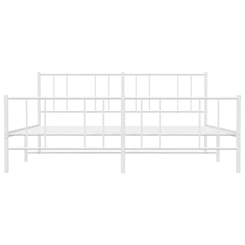  fehér fém ágykeret fej- és lábtámlával 193 x 203 cm