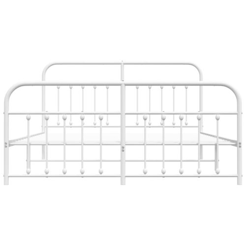  fehér fém ágykeret fej- és lábtámlával 160x200 cm