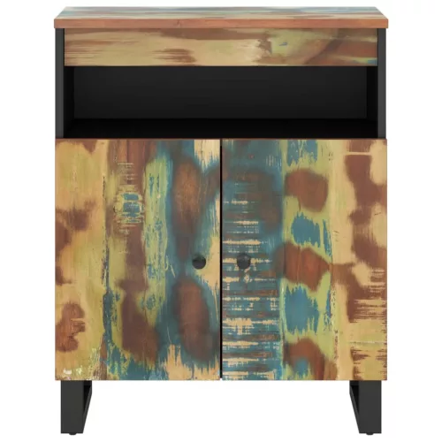  tömör 2-ajtós újrahasznosított fa tálalószekrény 60x33x75 cm