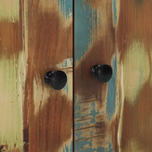  tömör 2-ajtós újrahasznosított fa tálalószekrény 60x33x75 cm