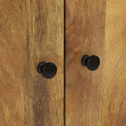  tömör mangófa és vas magasszekrény fiókkal 60x33x100 cm